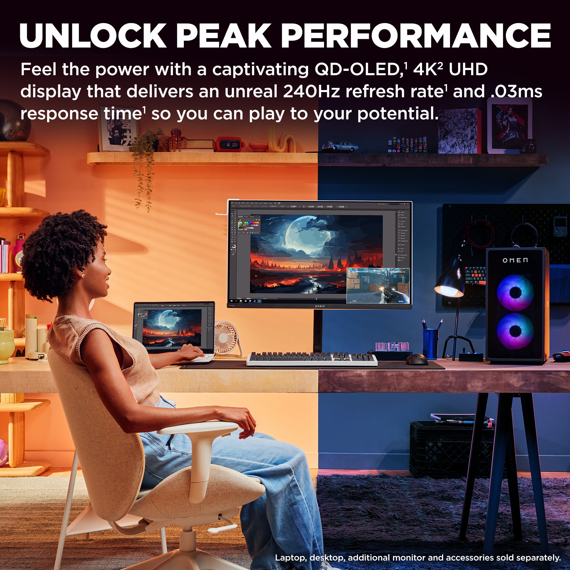 OMEN Transcend 31.5 inch UHD 240Hz OLED Gaming Monitor - OMEN Transcend 32 - Image 2