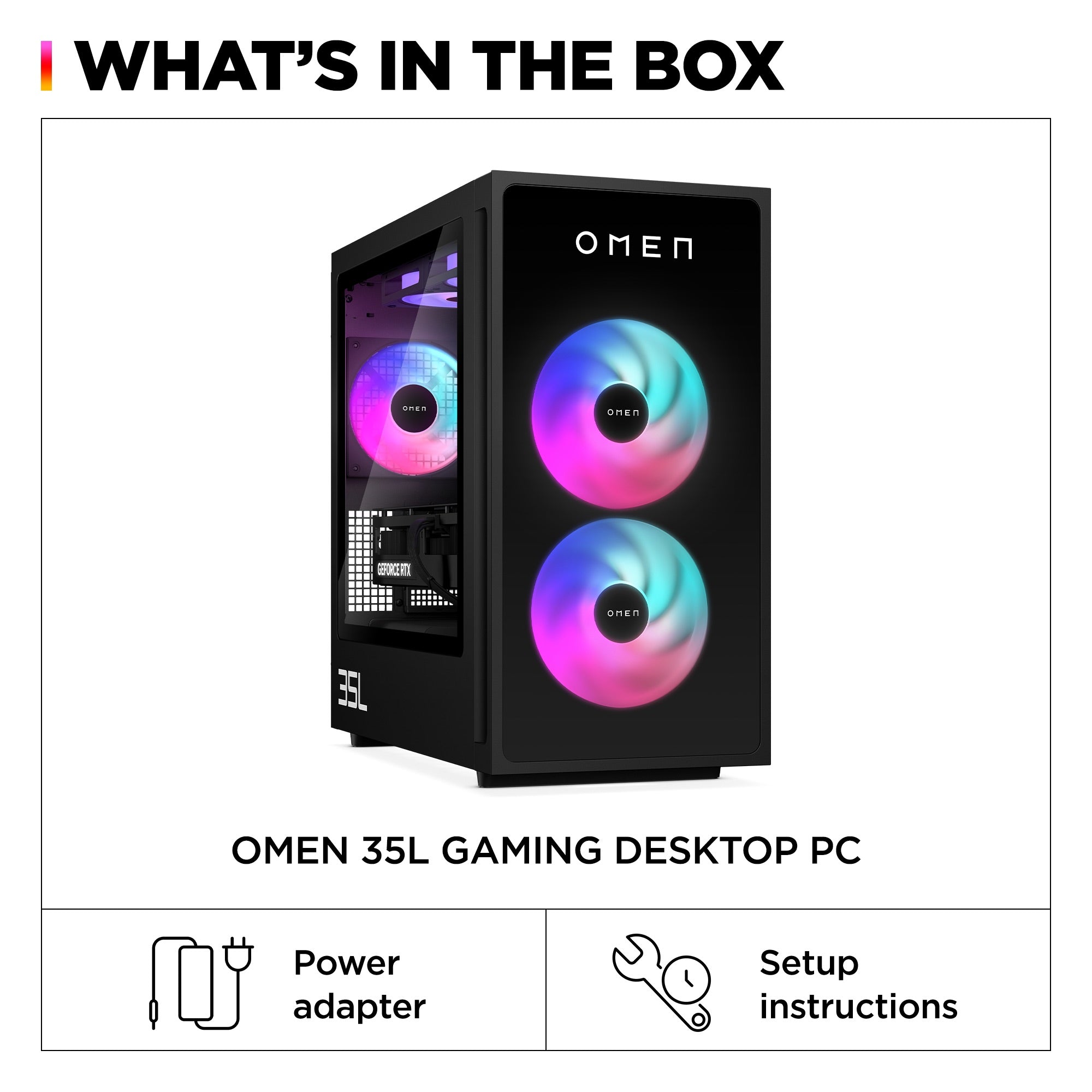 OMEN 35L Gaming Desktop GT16-0107t PC. Windows 11 Home. Intel® Core™ Ultra 7. 32GB RAM. 1TB SSD. NVIDIA® GeForce RTX™ 5070. Black - Image 8