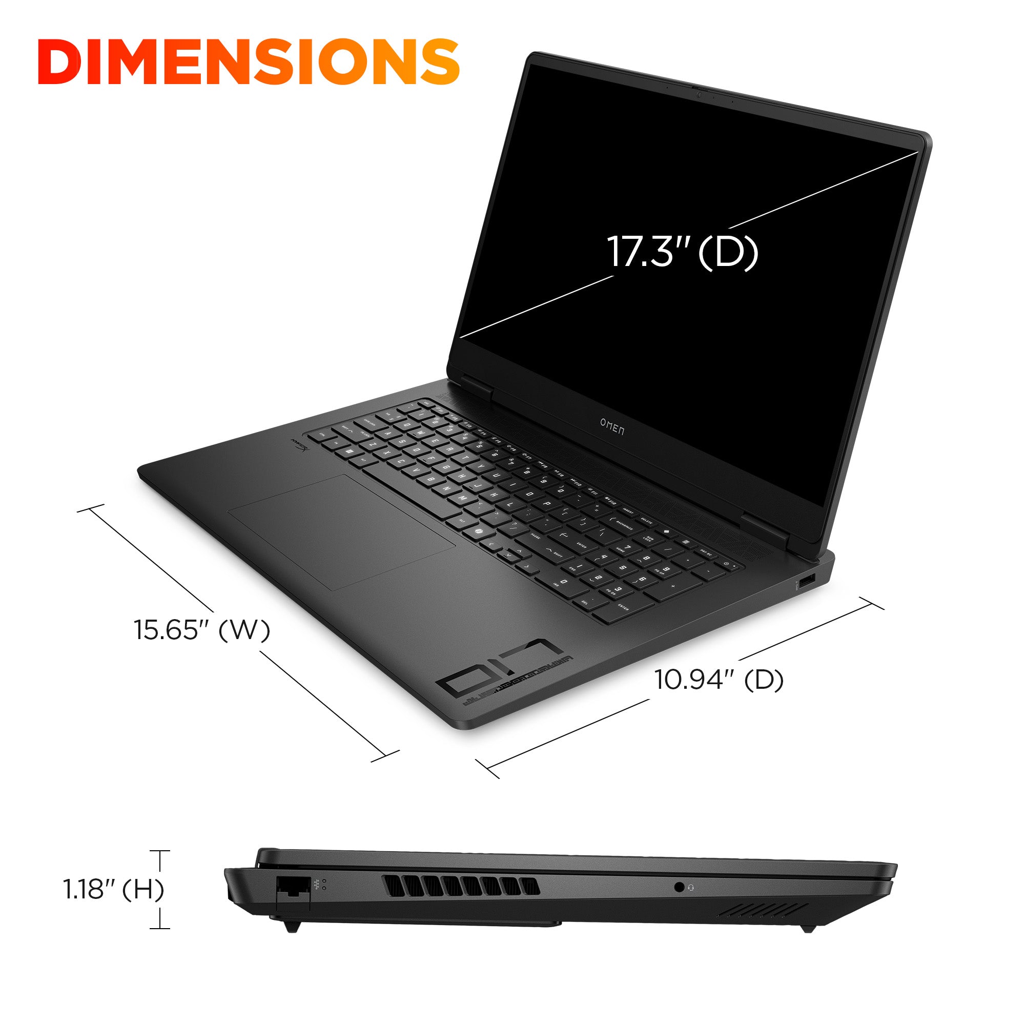 OMEN Gaming Laptop 17-db1097nr 17.3. Windows 11 Home. AMD Ryzen™ AI 7. 32GB RAM. 1TB SSD. NVIDIA® GeForce RTX™ 5070. QHD. Shadow black - Image 5