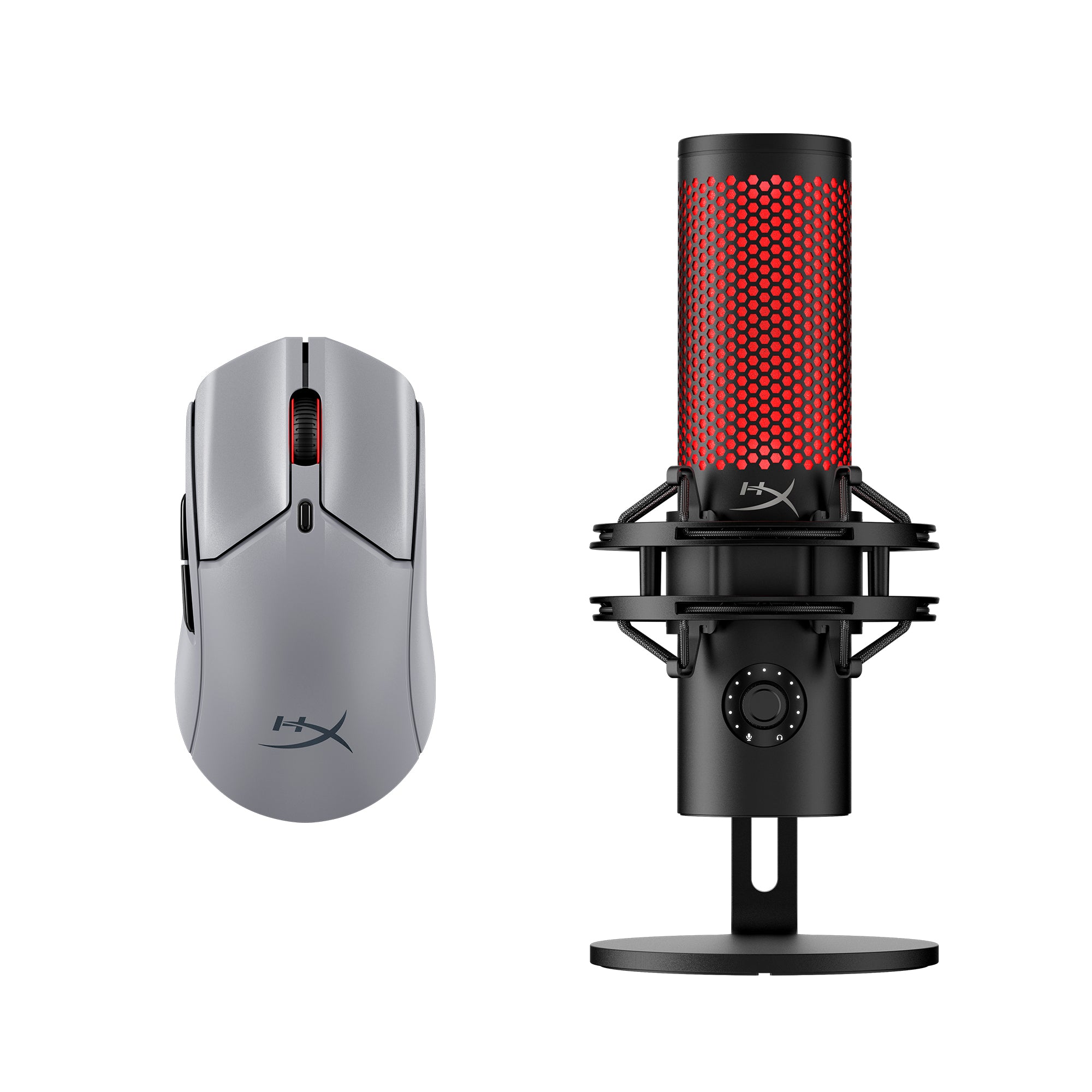 HyperX Bundle - QuadCast 2 Microphone. Pulsefire Haste 2 Pro Wireless Mouse