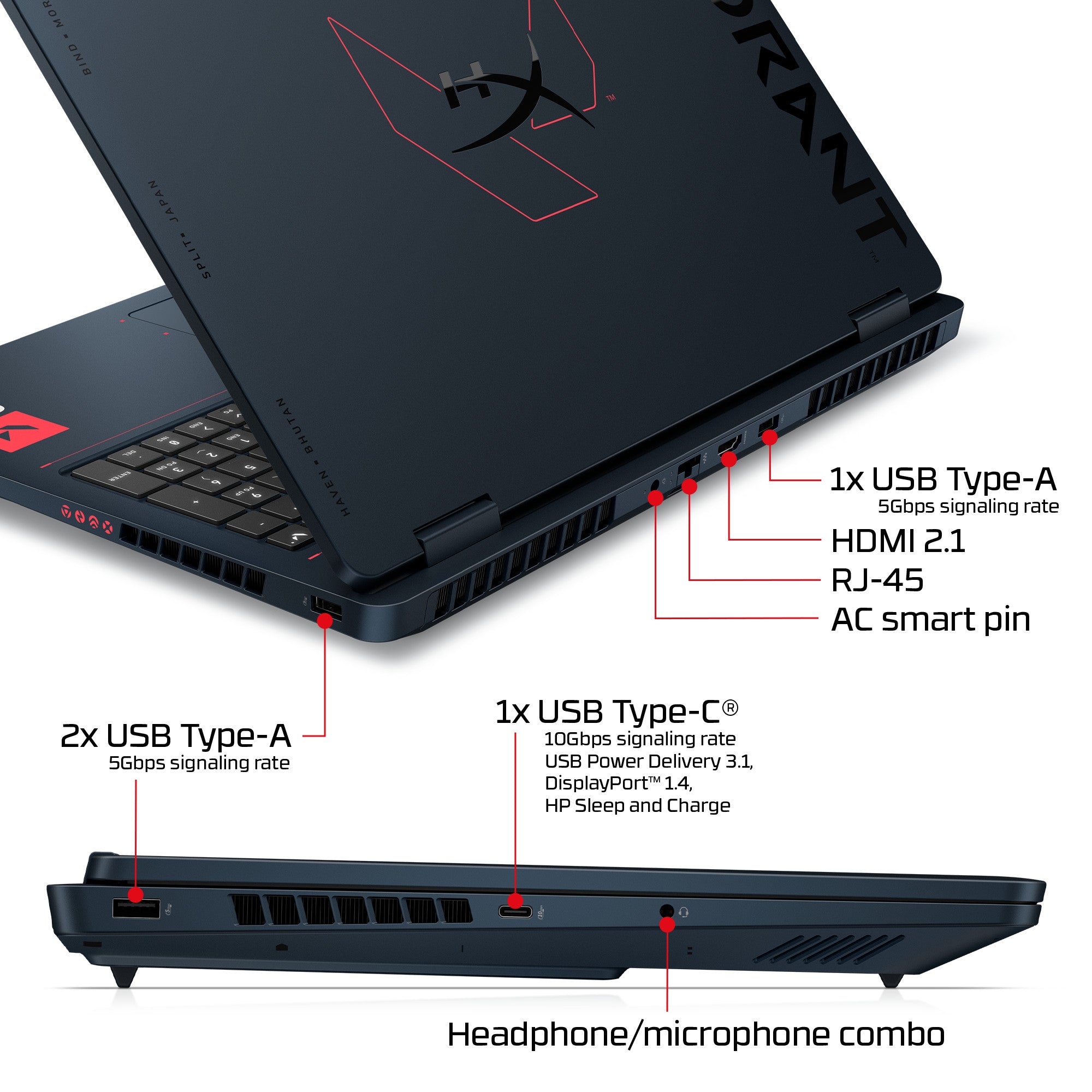 HyperX OMEN 16 inch Gaming Laptop PC 16 Valorant edition. Windows 11 Home. 16. AMD Ryzen™ 9. 32GB RAM. 1TB SSD. NVIDIA® GeForce RTX™ 5070. 2.5K. RIOT Blue - Image 11