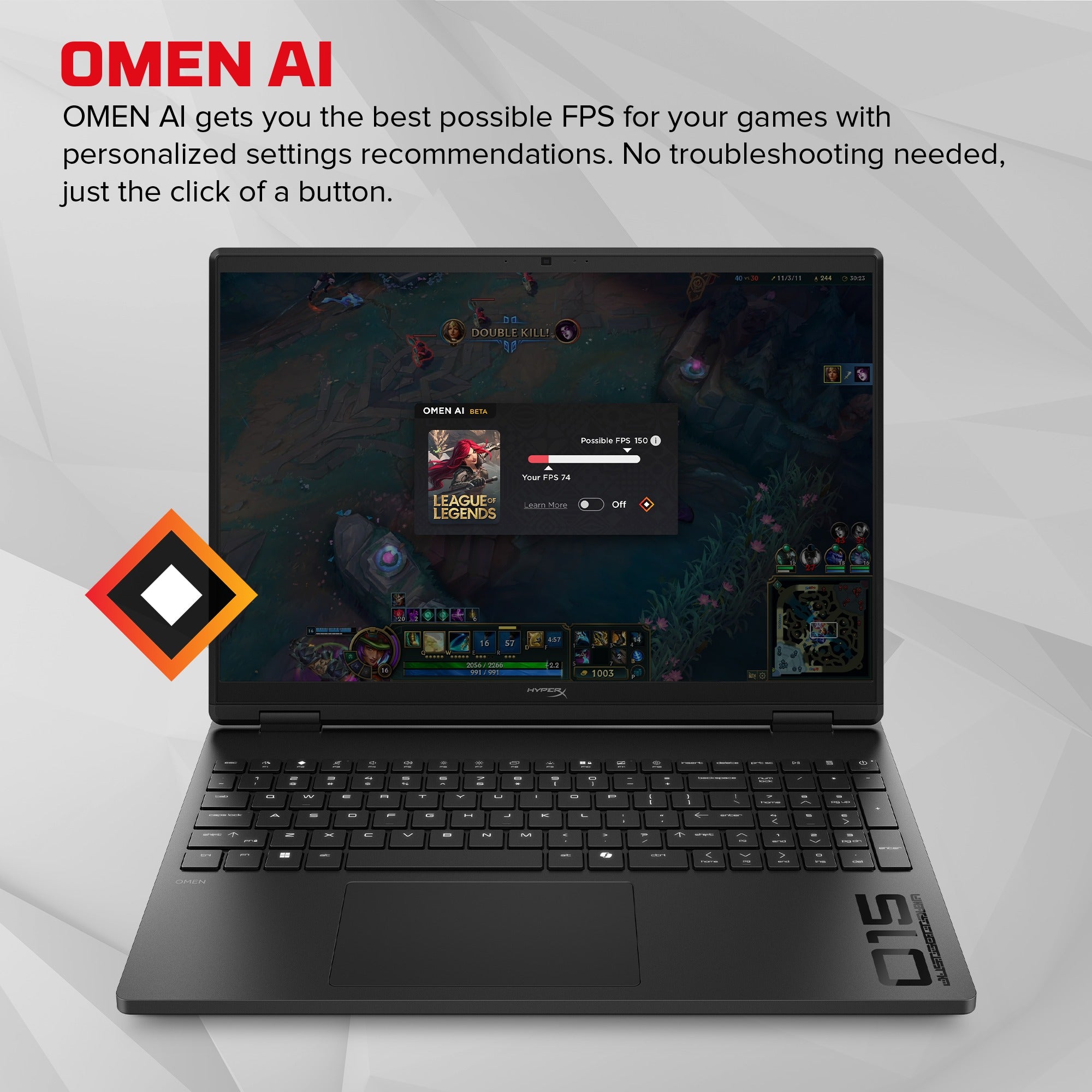 HyperX OMEN 15 inch Gaming Laptop PC 15. Windows 11 Home. 15.3. Intel® Core™ i7. 16GB RAM. 1TB SSD. NVIDIA® GeForce RTX™ 5060. 2.5K. Shadow black - Image 4