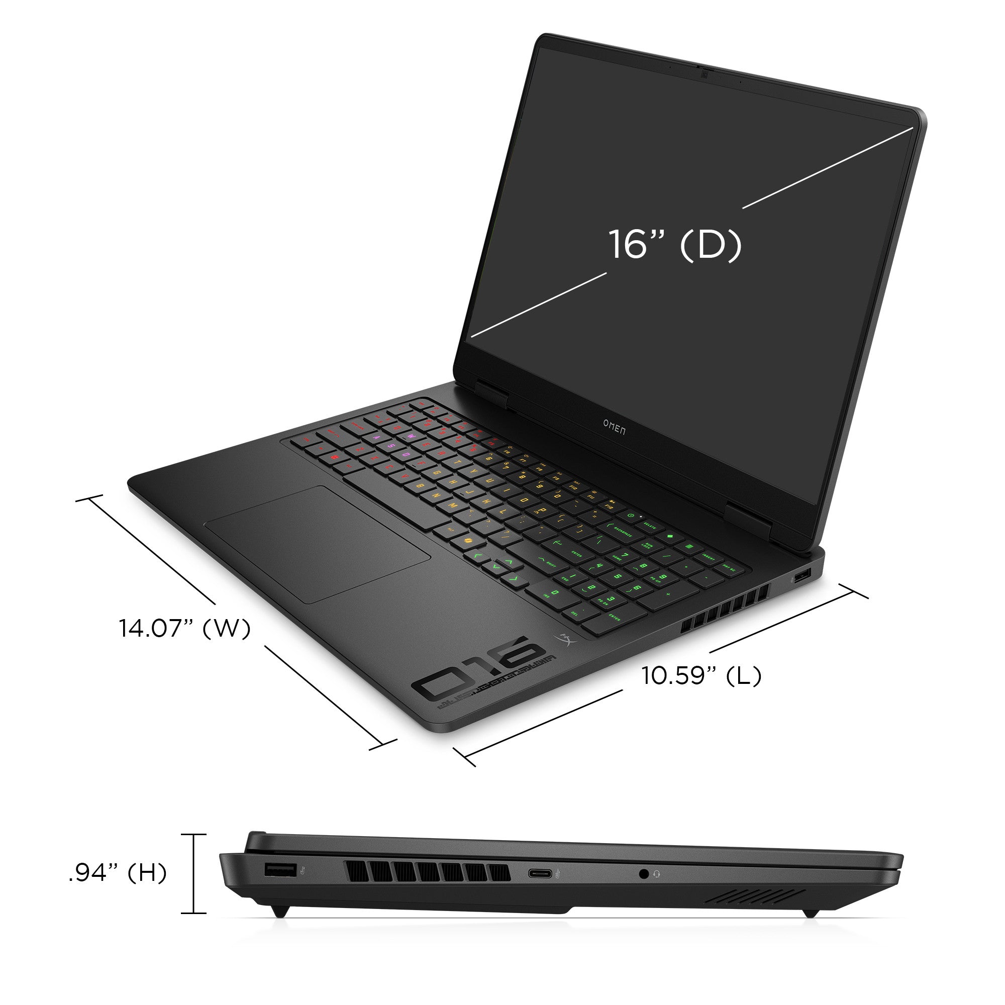OMEN Gaming Laptop 16-ap0097nr 16. Windows 11 Home. AMD Ryzen™ AI 9. 32GB RAM. 1TB SSD. NVIDIA® GeForce RTX™ 5070. WQXGA. Shadow black - Image 9