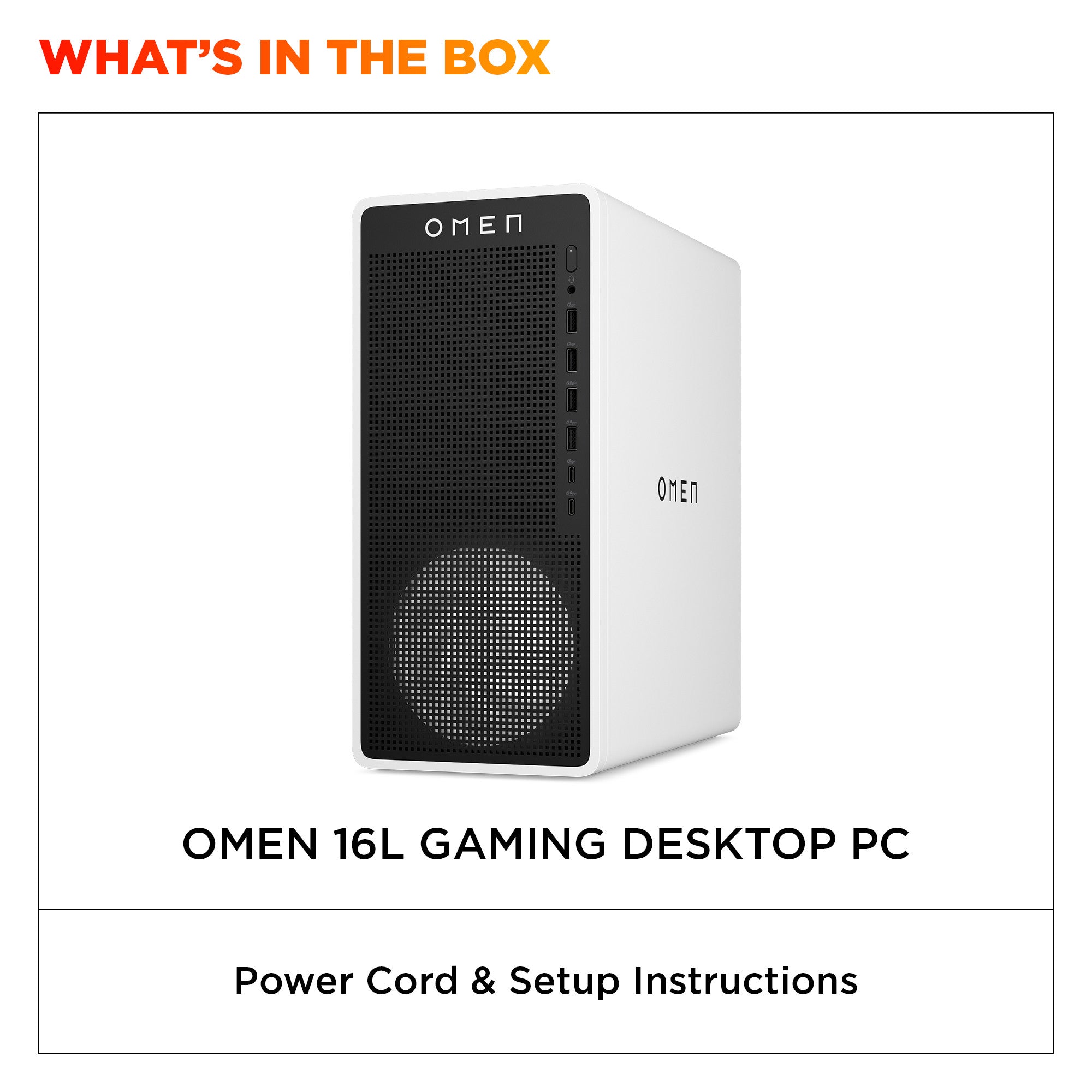 OMEN 16L Gaming Desktop TG03-0085t PC. Windows 11 Home. Intel® Core™ Ultra 7. 32GB RAM. 1TB SSD. NVIDIA® GeForce RTX™ 5060. Snow white - Image 10