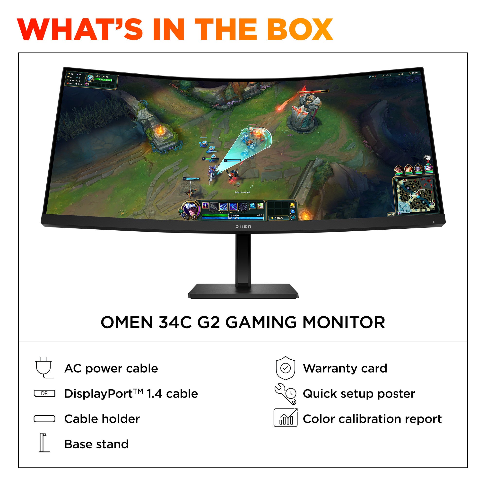 OMEN 34 inch WQHD 180Hz Curved Gaming Monitor - OMEN 34c G2 - Image 9