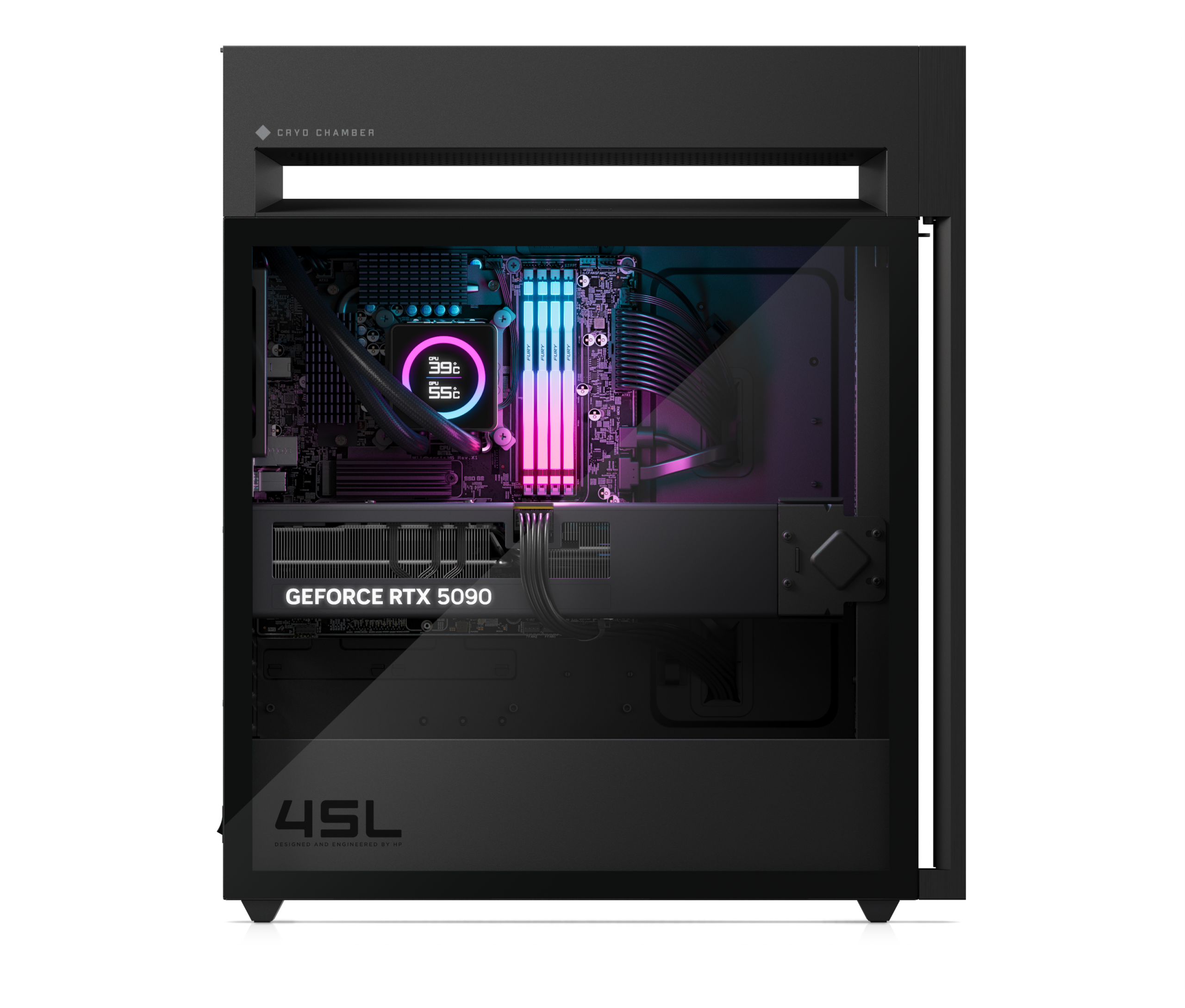 OMEN by HP 45L Gaming Desktop GT22-3090. Windows 11 Pro. Intel® Core™ Ultra 9. 64GB RAM. 2TB SSD. NVIDIA® GeForce RTX™ 5090. Black - Image 3